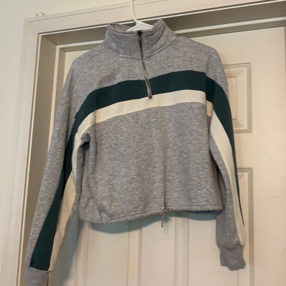 Quarter-Zip Cropped Sweatshirt - size small